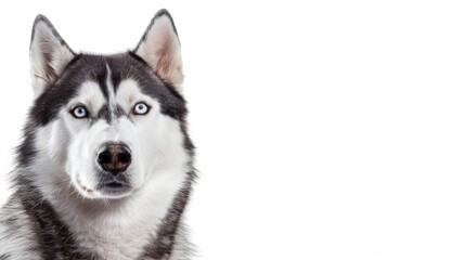 Fototapeta premium Portrait of a Husky dog over plain background