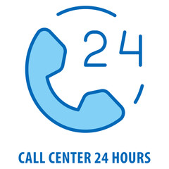 Call Center 24 Hours Icon simple and easy to edit for your design elements