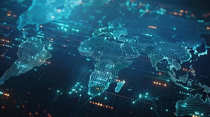 Digital planet Earth with global network and data transmission. Design for every purpose.