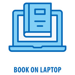 book on Laptop Icon simple and easy to edit for your design elements