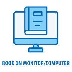 Fototapeta premium book on monitor-computer Icon simple and easy to edit for your design elements