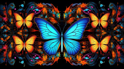 Butterfly Pattern Background, Texture, Wallpaper, Background, Cell Phone Cover and Screen, Smartphone, Computer, Laptop, 16:9 format- PNG