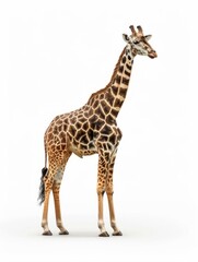 Obraz premium giraffe isolated on white background hyper realistic 