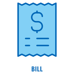 Bill Icon simple and easy to edit for your design elements