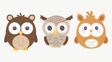 Obraz premium Owl. Flat vector illustration of cute animal. Baby nursery art.