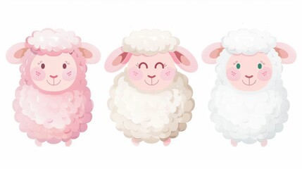 Naklejka premium Sheep. Flat vector illustration of cute animal. Baby nursery art.