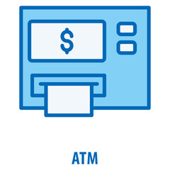 ATM Icon simple and easy to edit for your design elements