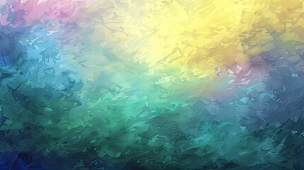 Vibrant abstract painting with a blend of blue, green, yellow, and pink hues creating a colorful and dynamic background.