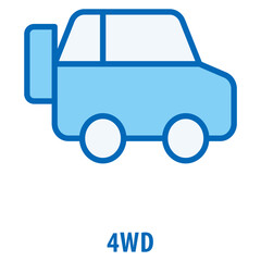 4WD Icon simple and easy to edit for your design elements