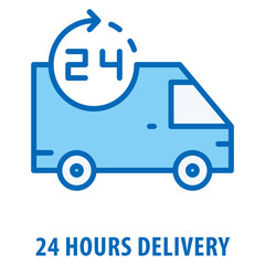 24 Hours Delivery Icon simple and easy to edit for your design elements