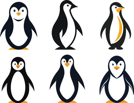 Minimalist penguin mascot vector illustration