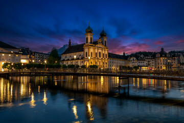 Jesuitenkirche Church in the city center of Lucerne, Switzerland