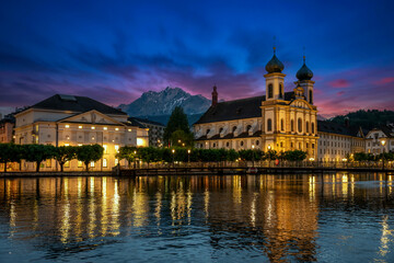 Jesuitenkirche Church in the city center of Lucerne, Switzerland