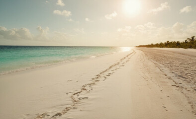 Obraz premium Tropical Island Sand Spit Beautiful Sunny Summer Landscape with White Sand Beach