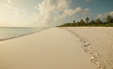 Tropical Island Sand Spit Beautiful Sunny Summer Landscape with White Sand Beach