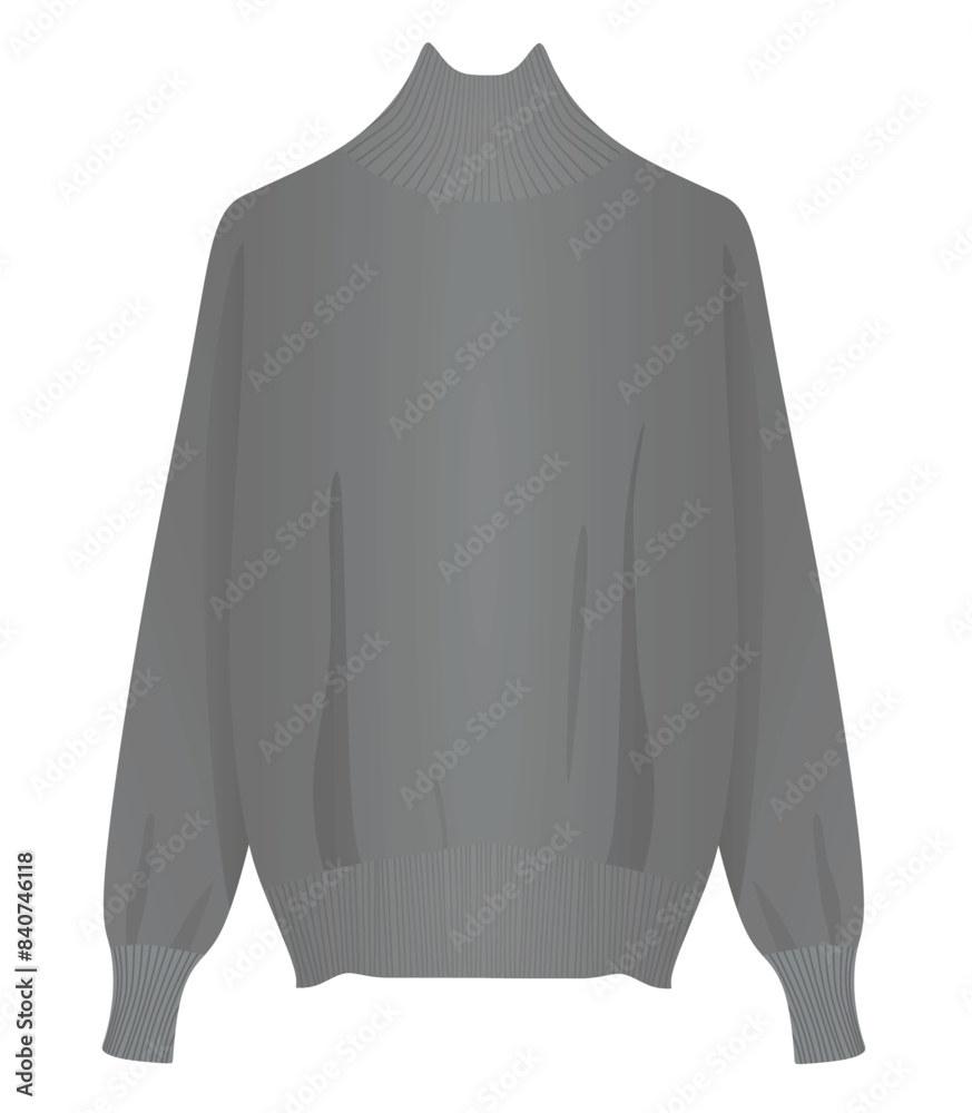 Wall mural grey roll neck sweater. vector illustration