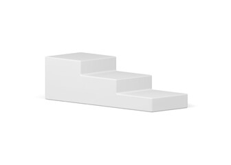 Slim white stairs up down level winner championship award pedestal basic foundation realistic vector