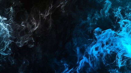 Obraz premium A dramatic mix of smoky black and electric blue, merging to create a powerful and intense gradient effect.