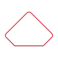 Red polygonal frame decorative boundary smooth angled edges design front view vector