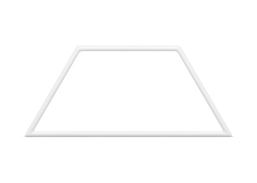 White trapezoid geometric corner frame decorative design 3d element realistic vector