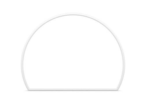 White protractor premium minimalist semicircle frame boundary decorative 3d element realistic vector
