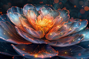 Obraz premium Light, star, fractal, design, pattern, art, blue, illustration, motion, spiral, wallpaper, color, energy, space, explosion, flower, texture, glow, bright, circle