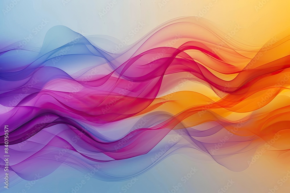 Leinwandbilder Colorful, flowing abstract waves, Colorful and dynamic vector background with abstract waves and curves