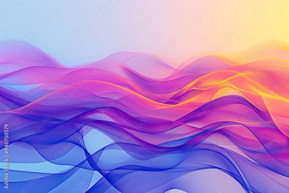 Fototapete colorful, flowing abstract waves, colorful and dynamic vector background with abstract waves and cur