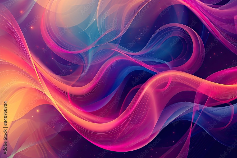 Aufkleber Vibrant, swirling color waves, Colorful and dynamic vector graphic with abstract swirls, creating a sense of movement