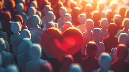 Obraz premium of a Compassionate Community Embodying the Heart of Humanity