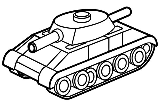 recommend clip art: Armored battle tank realistic vector illustration