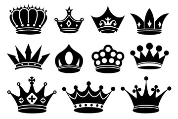 Set of Twelve Crown Illustrations