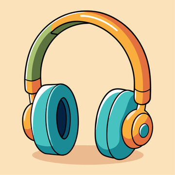 recommend clip art: Headphones cartoon vector clipart Illustration