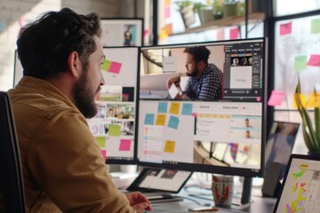 Virtual Team Brainstorming Session with Digital Whiteboards and Collaborative Tools