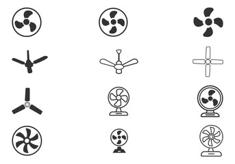 Fan icons. Fan speed icon vector symbol set vector illustration.