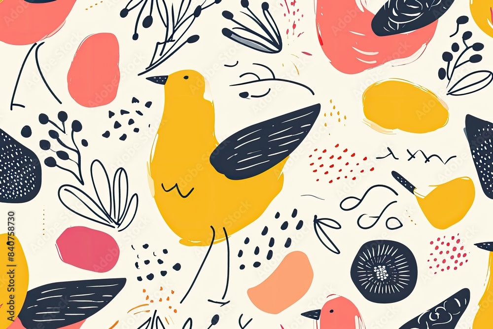 Aufkleber vibrant, abstract, colorful patterns, fun and lively vector design with whimsical patterns and cheer