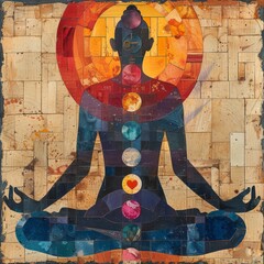 Modern Art Illustration of Human Chakras - Vibrant Spiritual Artwork