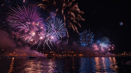 Spectacular nighttime fireworks display, Astro photography capturing celestial wonders in the night sky