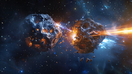 Obraz premium asteroid smash in the universe