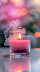 Inviting Ambiance: Pink Scented Candle Photography