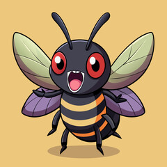 black-wasp-bug-screams-vector-kawaii