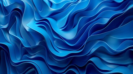 Obraz premium 3D Blue Wavy Shapes hyper realistic 