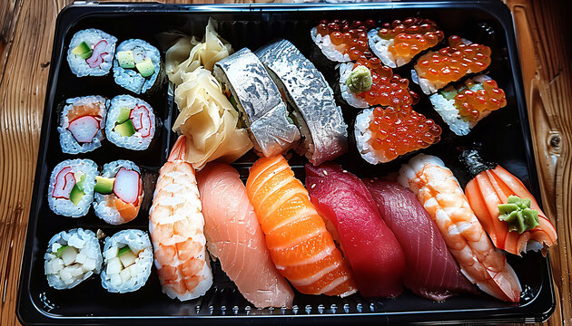 Exquisite Sushi and Sashimi Platter