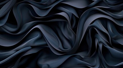 Fototapeta premium a sleek black background adorned with smooth lines and curves, crafting an abstract and futuristic wallpaper design that captivates the imagination. SEAMLESS PATTERN