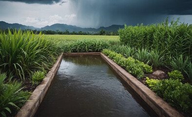 Water Harvesting Landscape Recycle System for Stormwater, Rainwater, and Wastewater Combined with Landscape Design