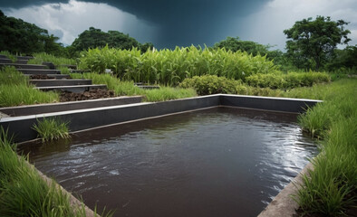 Water Harvesting Landscape Recycle System for Stormwater, Rainwater, and Wastewater Combined with Landscape Design