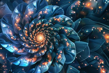 Light, star, fractal, design, pattern, art, blue, illustration, motion, spiral, wallpaper, color, energy, space