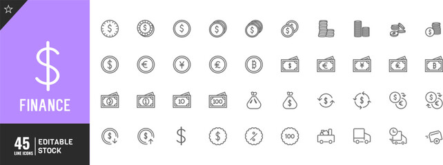 Editable  line icon Set. Vector illustration. 