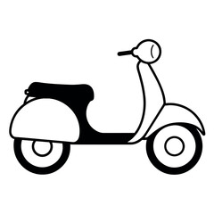 a retro scooter. The illustration should be a vector silhouette