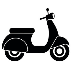 a retro scooter. The illustration should be a vector silhouette